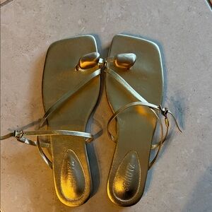 SCHUTZ Gold Strappy Sandals